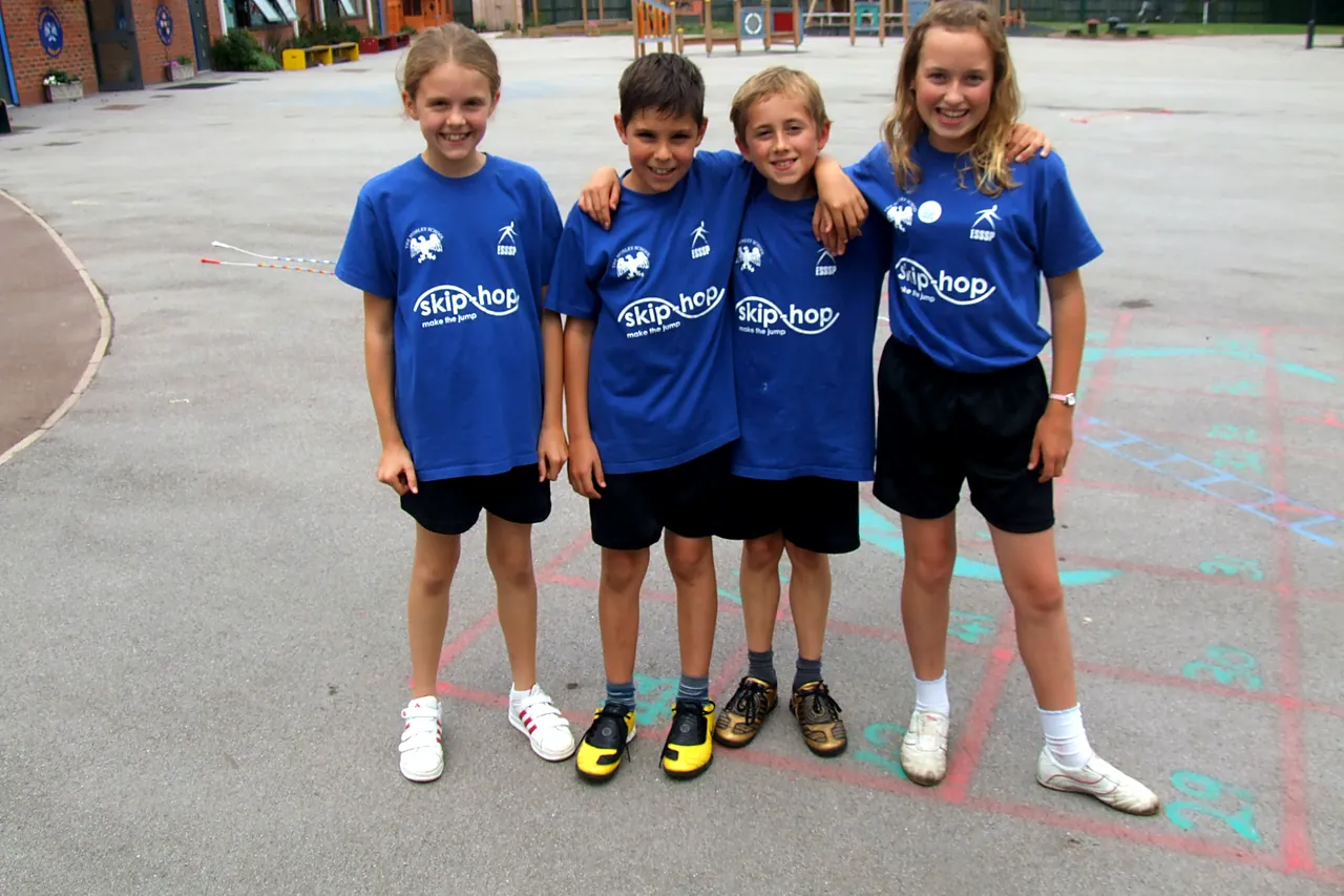 Pupils from Moseley Primary School in skip-hop T-shirts